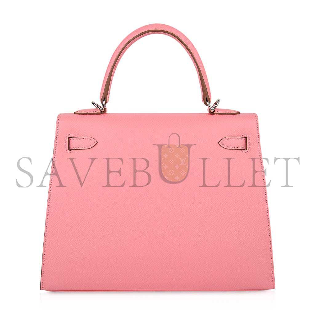 H**mes master kelly sellier 25 bag pink rose confetti palladium hardware epsom (25*17*7cm)